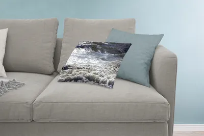 Produktbild von MuchoWow® Zierkissen Sofakissen Wohnzimmer Dekokissen 60x40 cm Nordsee - Wasser - Wellen - Kopfkissen - Polster mit Foto