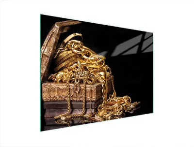 Image de Planche à découper en verre 40x30 or