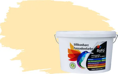 Produktbild von RyFo Colors Silikonharz Fassadenfarbe Lotuseffekt Trend Honiggelb 10l - bunte Fassadenfarbe, weitere Gelb Farbtöne und Größen erhältlich, Deckkraft Klasse 1