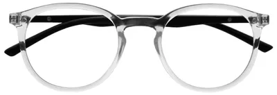 Produktbild von OPULIZE Met Lesebrille Schlank Runder Rahmen Federscharniere Kratzfest Transparent Schwarze Bügel Herren Damen R60-C -1.50