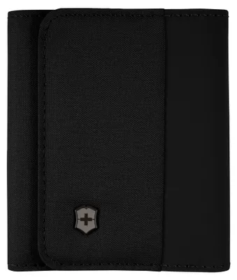 Produktbild von Travel Essentials Tri-Fold Wallet, Portemonnaie mit RFID-Schutz, Kartenfächer, Ausweisfach, Damen/Herren, Schwarz