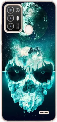 Produktbild von König Design Hülle kompatibel mit ZTE Blade A52 Kunststoff Soft Handyhülle - Handy Case Totenkopf