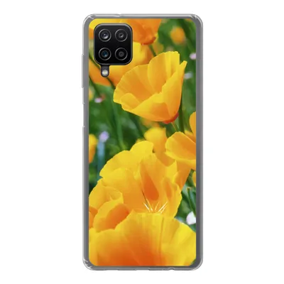 Produktbild von MuchoWow® Handyhülle Schutzhülle Hülle für Samsung Galaxy A12 Blumen - Garten - Orange Silikon Softcase Handy Hülle - Bild