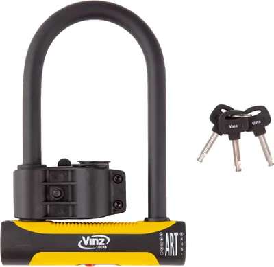 Produktbild von VINZ Grivola ART 4 Schloss | Bügelschloss mit Halterung | U-Lock Schloß | Motorradschloss Rollerschloss Fahrradschloss