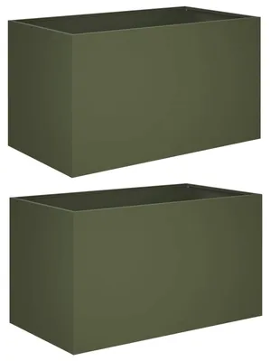Obrázok produktu pre vidaXL Záhradný kvetináč, 2 kusy, olivovo zelená, 100 x 50 x 50 cm