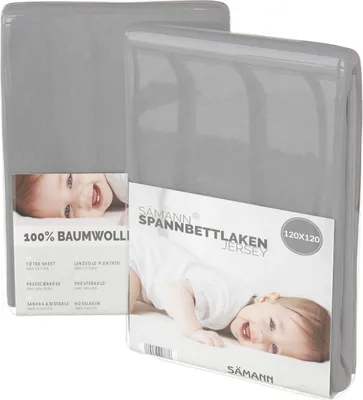 Produktbild von Spannbettlaken 120x120 cm Jersey grau