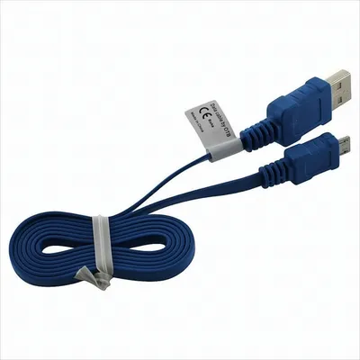 Produktbild von OTB Datenkabel Micro-USB - 0.95m - Flachbandkabel - blau