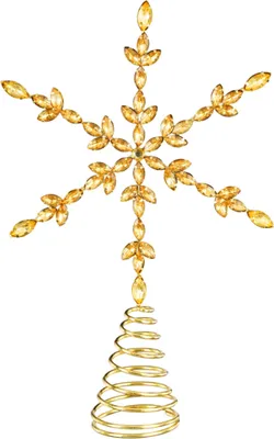 Produktbild von Weihnachtsbaumspitze Schneeflocke gold Kunststoff II 28 cm