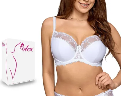 Produktbild von Ava - 1030 - Damen i Bügel BH Spitze Dessous regulierbar Unterwäsche - Weiß - 85G
