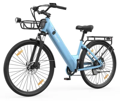 Obrázek produktu pro Městské elektrokolo VELOPRO C1PRO, 250 W, baterie 36 V 18 Ah, hydraulické brzdy, nastavitelný představec, Světle modrá