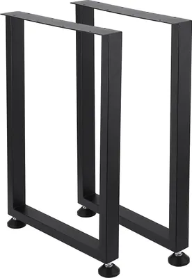 Produktbild von Metall Tischbeine 2 Stück - Rechteckiger Rahmen - Schwerlast - Eisen - 36,8 x 45 cm - Für Tisch und Schreibtisch - Industriestil
