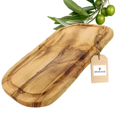 Produktbild von Schneidebrett mit Saftauffangrinne - Olivenholz - 40 cm