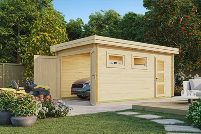 Produktbild von Fjordholz Holzgarage Modell Ken 28