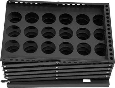 Zdjęcie produktu dla Wolnostojący stojak na broszury - A4 - 5 poziomów - Składana konstrukcja metalowa - 1,5 kg na półkę - 36x27x163 cm - Czarny