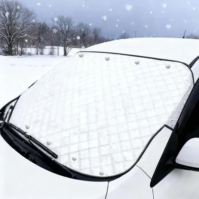 Produktbild von Windschutzscheibenabdeckung für Winter Doppeltes Aluminium Beschichtung frostschutz Auto,Schneeschutz, Eisschutz, Frostschutz Geeignet für Limousinen Auto Abdeckung Winter 145x 110cm