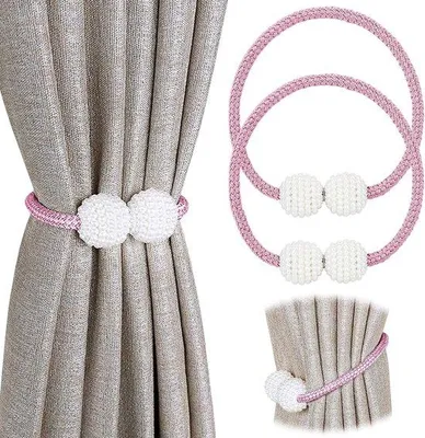 Produktbild von Magnetische Tiebacks Clips für Fenster (2 Stück) - Dekorative Halters für Wohnzimmer - Röte Farbe