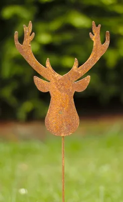 Produktbild von Edelrost Gartenstecker Hirsch 65 cm Rost Gartendeko Tierfigur Gartenfigur Metall