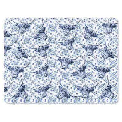 Produktbild von MuchoWow® Mauspad Mousepad Delfter Blau - Schottischer Highlander - Tiere 40x30 cm - Mousepads - Maus Mat - Pad - Mausunterlage - Anti Rutsch