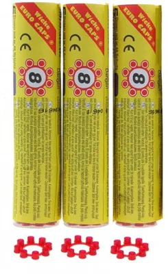 Image de 3 tubes de 30 amorces de 8 coups pour pistolet / pour fusil - 3 x 240 coups - recharge accessoire jeu d'imitation enfant déguisement