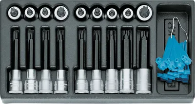 Produktbild von GEDORE 1500 ES-ITX 19 LKP Satz Schraubendrehereinsätze 1/2" in 1/3 ES-Modul, 1402226