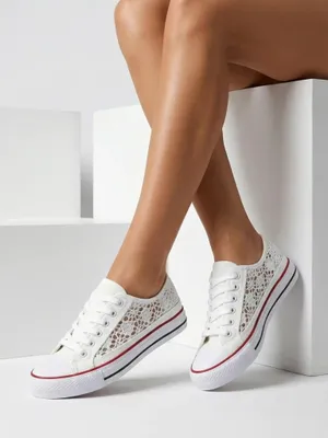 Produktbild von Aurelia Bianco - Ajour-Sneakers Royalfashion aus weißem Stoff, Größe 40