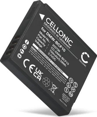 Image de CELLONIC 1x Batterie pour Appareil photo Compatible avec Panasonic Lumix DMC-FS7, Lumix DMC-FS10, Lumix DMC-FS62, DMW-BCF10 - (700mAh, 3.7V)