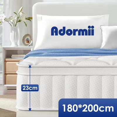 Produktbild von Adormii Matratze 180x200 cm, Höhe 25cm, orthopädische 7-Zonen Federkernmatratze 180x200, Matratzen, Federkernmatratzen mit Spannbettlaken