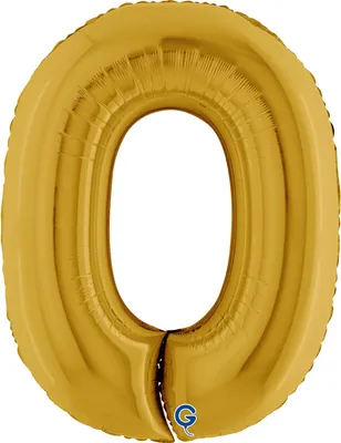 Produktbild von XXL Zahlen Folienballon 40"/102cm | Gold5 Zahl: 0