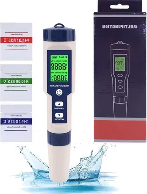 Produktbild von Famanu pH-Meter 5-in-1 für Wasserqualität - für Schwimmbad, Trinkwasser, Aquarium, Spa