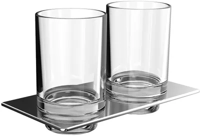Image de emco art porte-verre double, y compris verres en cristal clair, chromé, 162500100