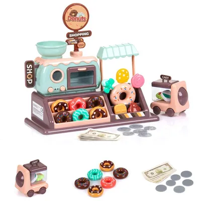 Image de Chipolino Jouets Donut Shop 34 pièces mini-four, lumière, biscuits donuts sucette marron