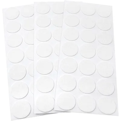 Produktbild von Adsamm® | 63 x Filzgleiter | Ø 30 mm | Weiß | rund | 1.5 mm dünne selbstklebende Filz-Möbelgleiter in