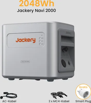 Produktbild von Balkonkraftwerk Speicher 2048Wh, Jackery Navi 2000 Speicher mit integriertem Wechselrichter für Balkonkraftwerk