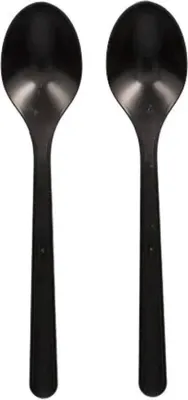 Produktbild von Papstar Haval Löffel  PP schwarz stabile Mehrweglöffel 50 Stück