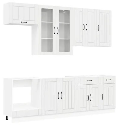 Imagen del producto de vidaXL Conjunto de cocina LUCCA, 8 piezas, blanco brillante, material de madera