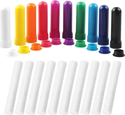 Produktbild von 10 Stück Riechstifte für ätherische öle mit Baumwollspitzen in 10 Farben + 10pcs Einweg-Baumwollspitzen
