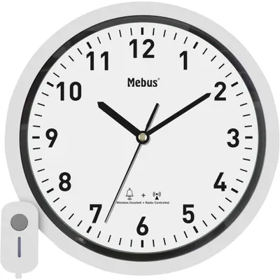 Produktbild von Mebus 41824 Funk-Wanduhr mit Türklingel