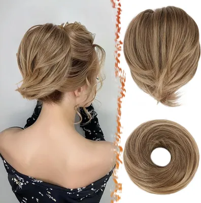 Image de Chignon marron synthétique Queue de cheval 20cm