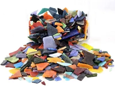 Produktbild von Buntes Glasmosaik aus Tiffany-Mosaiksteinen und Glasbruch