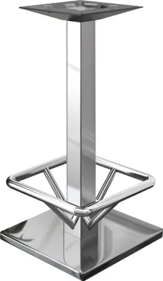 Produktbild von MADRID | Bistro Stehtischgestell + Fußring | Edelstahl | Höhe: 105 cm | Säule: 6 x 6 cm | Fuß: 50 x 50 cm | Gastro Stehtischgestell, Stehtischgestell