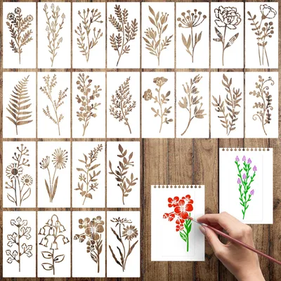 24 Blatt-Schablonen-Set, Kunststoff, für DIY-Kunst & Bullet Journal