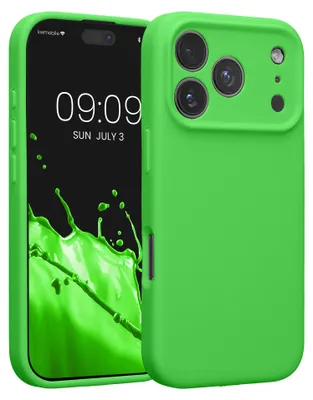 Produktbild von kwmobile Hülle kompatibel mit Apple iPhone 17 Pro - Hülle Silikon gummiert - Handyhülle - Handy Case in Limettengrün