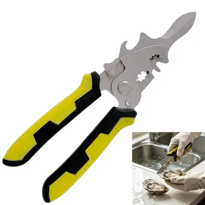 Produktbild von Austernöffner - Robuster Edelstahl - Zum sicheren Öffnen von Austern - Silberfarben