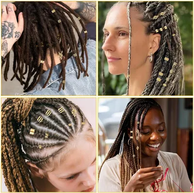 Produktbild von 50 Stück Dreadlocks Metall Goldene Zopf Clips-Haarreifen Frauen Haar Ringe Zöpfe