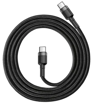 Produktbild von Baseus Cafule, 1 m, USB C, USB C, 0,48 Gbit/s, Schwarz, Grau