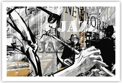 Produktbild von Poster - Poster ohne Rahmen - Jazz Musik Musiker - 91,5x61 cm - Wand Bild - Wanddeko - Wandbilder - Kunstposter - Wandposter - Bilder - Kunstdruck - Wanddekoration - Wandbild - P2XAA91x61-3792