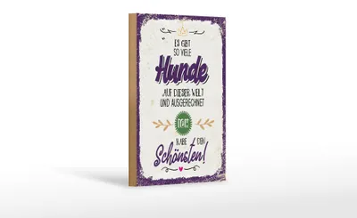 Produktbild von Holzschild Spruch 12x18 cm so viele Hunde ich habe den Schönsten Deko Schild