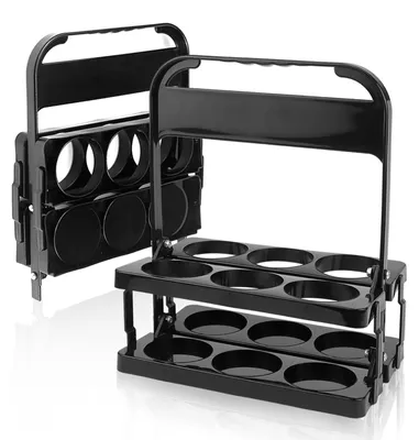 Produktbild von Omgoods – Set aus 2 zusammenklappbaren Flaschenhaltern für 6 Flaschen