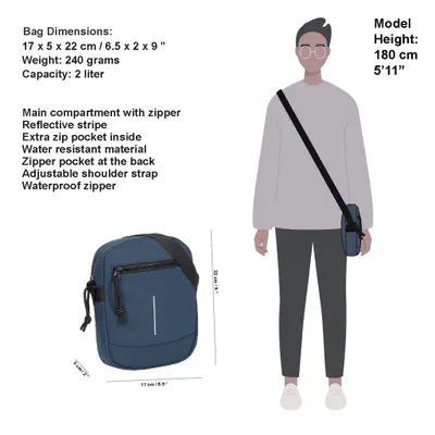 Produktbild von New Rebels Mart kleine Umhängetasche blau