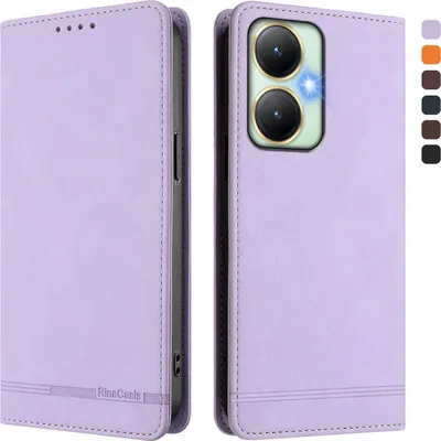 Immagine prodotto di Custodia per Vivo Y27 4G, retro custodia in Finto cuoio flip con supporto e slot per carte Purple